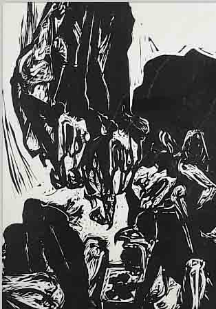 HUTH, FRANZ, 1876-1970, HARPYEN, HOLZ- SCHNITT, HANDSIGNIERT UND BETITELT, CA. 47 X 30 CM, PP, U. GL., R.
