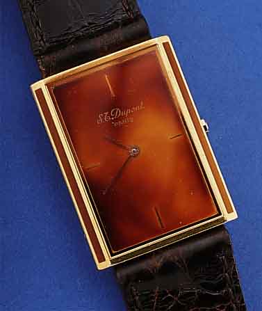 DUPONT HERRENARMBANDUHR, SCHWEIZ/FRANKREICH UM 1990, METALL HARTVERG., TEILW. CHINALACK, ORIG.-LEDERB., HIGH-TECH-QUARTZW., MINERAL- FLACHGL., ...