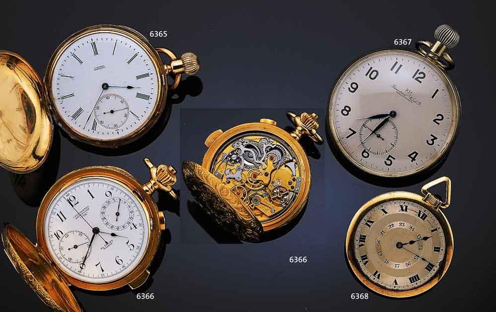 FIX WATCH CO HERRENTASCHENUHR MINUTENREPETI- TION/CHRONOGRAPH, REF.-NR. 145108, SCHWEIZ/ SPANIEN UM 1914, GG 750/000, TIEFE BLüTEN- U. ...