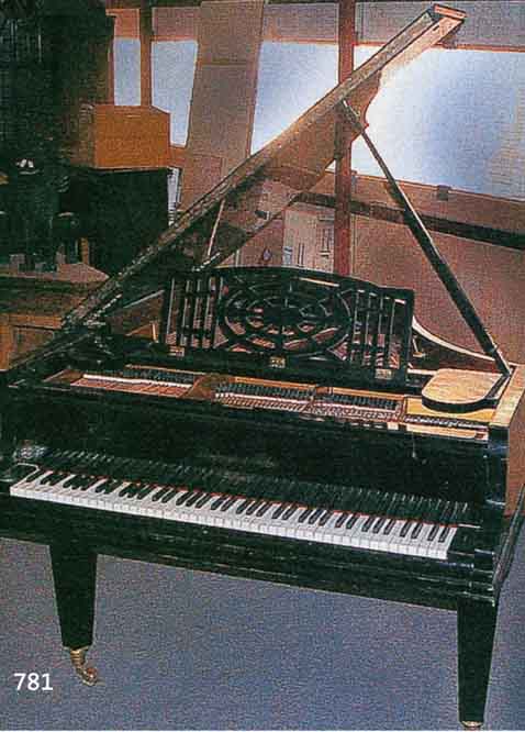 STUTZFLÜGEL, SCHIBMAYER & SÖHNE STUTTGART, UM 1910-15, SCHWARZ LACKIERTES GEHÄUSE. CA. 100 X 145 X 175 CM