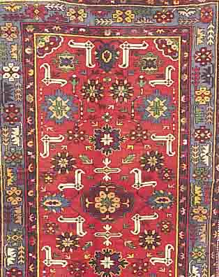 BLATTGABEL-GUBA, RUSSLAND, 201 X 127CM, EHZ 2, WOLLE AUF WOLLE, UM 1940