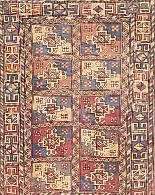 KAZAK, RUSSLAND, 134 X 95CM, EHZ 4 WOLLE AUF WOLLE, UM 1920