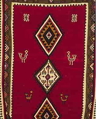 GASHGAI-KELIM, PERSIEN, 262 X 168CM, EHZ 2 WOLLE AUF WOLLE, CA.50 JAHRE