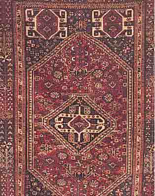 GASHGAI, PERSIEN, 165 X 111CM, EHZ 4 WOLLE AUF WOLLE, UM 1930, LOCH!