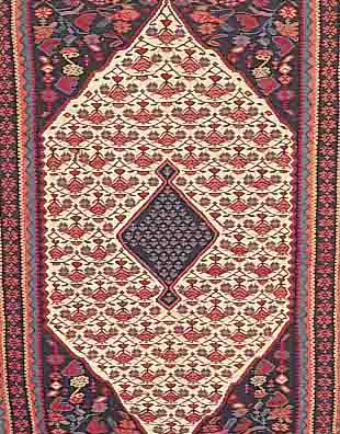 SENNEH KELIM, PERSIEN, 155 X 108CM, EHZ 2-3WOLLE AUF WOLLE, CA.30 JAHRE