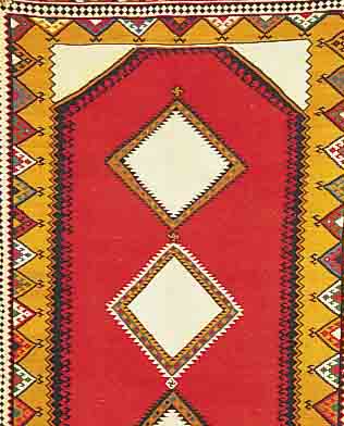 GASHGAI-KELIM, PERSIEN, 240 X 140CM, EHZ 2 WOLLE AUF WOLLE, CA.60 JAHRE
