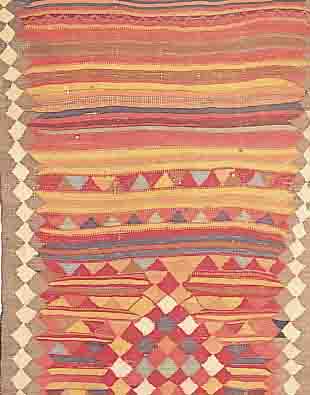 SHASAWAN-KELIM, PERSIEN, 260 X 125CM, EHZ 2WOLLE AUF WOLLE, CA.50 JAHRE