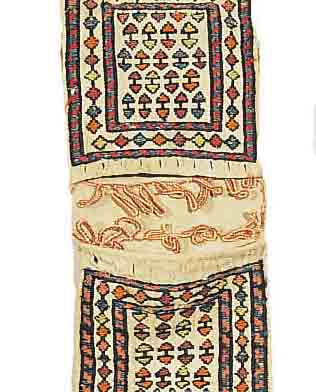 SHASAWAN TASCHE, PERSIEN, 66 X 26CM, EHZ 3 WOLLE AUF WOLLE, CA.60 JAHRE