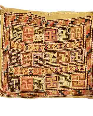 KAUKASISCHE SUMAKH TASCHE, 61 X 57CM, EHZ 3WOLLE AUF WOLLE, UM 1910