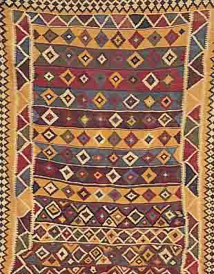 GASHGAI KELIM, PERSIEN, 250 X 160CM, EHZ 2 WOLLE AUF WOLLE, CA.60 JAHRE