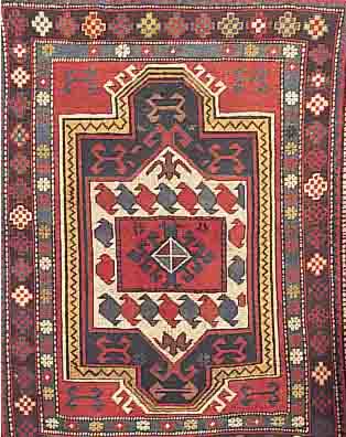 KAZAK, RUSSLAND, 135 X 102CM, EHZ 2-3 WOLLE AUF WOLLE, UM 1920