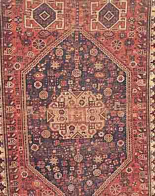 GASHGAI, PERSIEN, 145 X 104CM, EHZ 4 WOLLE AUF WOLLE, CA.80 JAHRE