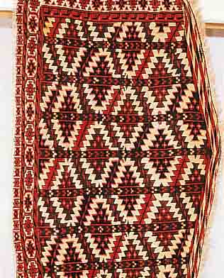YOMUTH-OSMALIK, RUSSLAND, 98 X 63CM, EHZ 2 WOLLE AUF WOLLE, UM 1920