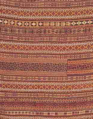 KELIM, PERSIEN, 210 X 142CM, EHZ 4 WOLLE AUF WOLLE, UM 1920, AUS ZELTBÄNDERN RESTAURIERT