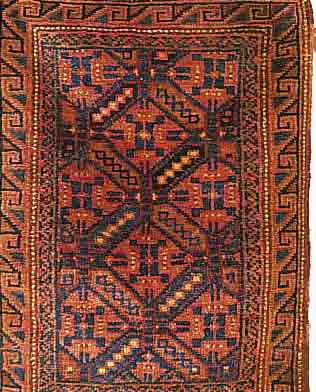 BELUTSCH, PERSIEN, 86 X 65CM, EHZ 2 WOLLE AUF WOLLE, UM 1920