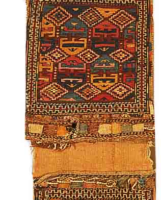 SHASAWAN DOPPELTASCHE, 122 X 46CM, EHZ 3-4 WOLLE AUF WOLLE, CA.80 JAHRE