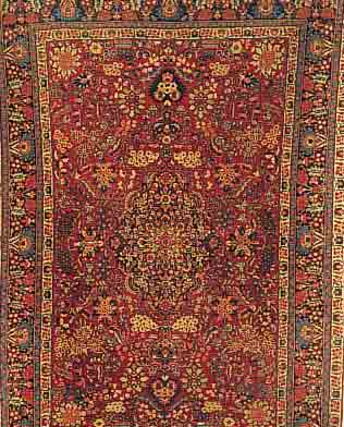 KESCHAN, PERSIEN, 195 X 140CM, EHZ 4 FLOR WOLLE, CA.60 JAHRE