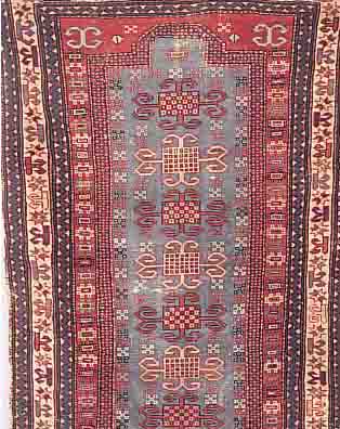 DERBAND, RUSSLAND, 170 X 113CM, EHZ 4 WOLLE AUF WOLLE, UM 1910