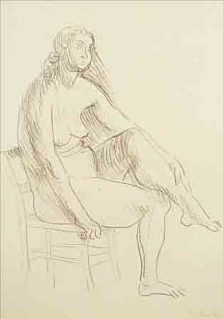 MARCKS, GERHARD, 1891-1981, DAS MODELL, BLEISTIFTZEICHNUNG, HANDSIGN. UND DAT. 1947, CA. 38,5 X 30, 5 CM, U. GL. U. R.