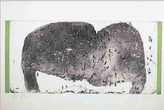 SCHUMACHER, EMIL, ERRUPTIONEN, FRABRADIERUNG, HANDSIGN, CA. 25 X 51 CM, U. GL. UND R.