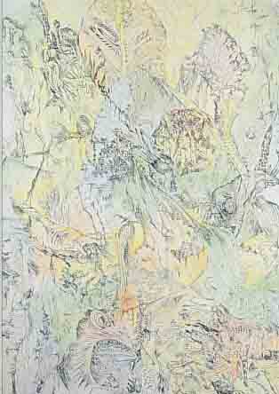 SCHULTZE, BERNHARD, VERSTECKTER KATZENKOPF, RADIERUNG, HANDKOLORIERT, HANDSIGN. UND DAT. 1975, BETITELT, NUMMERIERT 49/60, CA. 50 X 38 CM, U. GL. ...
