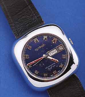 MOVADO HERRENARMBANDUHR KINGMATIC/SURF 360, REF.-NR. 2702B, SCHWEIZ UM 1969, EDELST., MINERALFLACHGL., BLATT FL., 28 ST., ZENTRAL- ROTOR ...