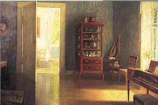 GEHRMANN, PAUL, *1861 BERLIN, FüR SEINE INTERIEURS UND STILLEBEN BEKANNTER BERLINER KüNSTLER, HIER: BIEDERMEIER - MUSIKZIMMER, ÖL/LWD. ...