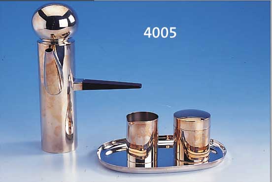 4-TEILIGES MOCCASERVICE, 925ER SILBER, DESIGN WALTER STORR, BEST. AUS: MOCCAKANNE (GRIFF EBENHOLZ), SAHNEGIEßER, ZUCKERDOSE AUF ...