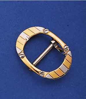 UHRENLEDERBANDSCHLIEßE, GG/RG/WG 750/000, MASSIVE VERARBEITUNG, BANDBREITE CA. 14 MM, (FüR DAMENARMBANDUHREN)
