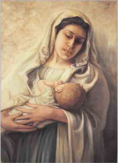 SCHWATZER, G., 1. HäLFTE 20. JH., MUTTER MIT KIND AUF DEM ARM, ÖL/LWD., SIGN., 80 X 60 CM, R.