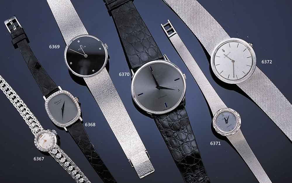 CHOPARD/CHAUMET HERRENARMBANDUHR, SCHWEIZ UM1968, REF.-NR. 1040/134964, WG 750/000, BODEN GEDR., SAPHIRFLACHGL., D. CA. 41 MM, MATT VER-S. BLATT, ...