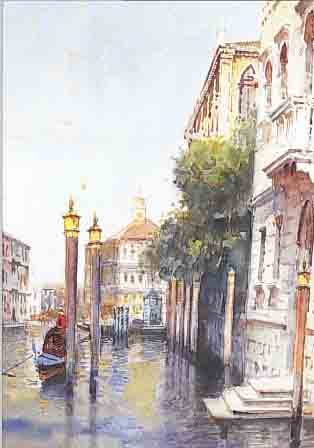 UNBEK. KüNSTLER D. 19./20. JH., PARTIE AUF DEM CANALE GRANDE IN VENEDIG, AQUARELL (L. FLECKIG), UNLESERL. SIGN., 27 X 21 CM, UNTER GLAS GER.