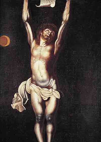 UNBEK. KüNSTLER D. 17./18. JH., CHRISTUS AM KREUZ, ÖL/LWD./HOLZ (SORGF. REST.), 85 X 48 CM, R., QUALITäTVOLLE MALEREI