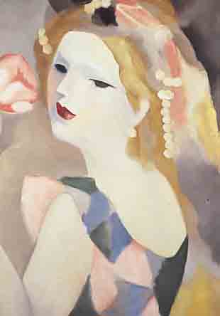 UNBEK. ZEITGEN. KüNSTLER, NACH MARIE LAUREN- CIN, JUNGE FRAU MIT BLUME, ÖL/LWD., UN- SIGN., 62 X 62 CM, R.