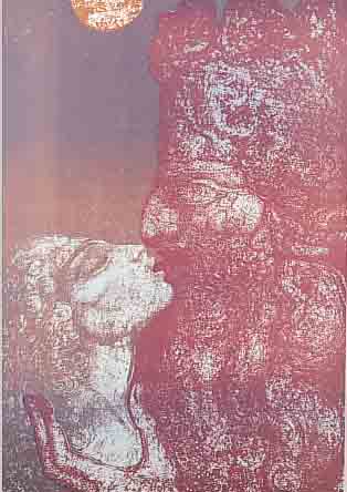 FUCHS, ERNST, PROF.,*1930 WIEN, EINE FARB- LITHOGRAPHIE SAMSON UND DELILA (DER KUSS), WVZ. WEIS 120, (FüR BESUCHER DES KLINGSPOR- MUSEUMS, ...