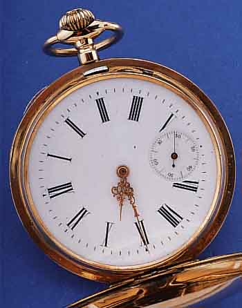 HERRENTASCHENUHR SAVONETTE, SCHWEIZ UM 1908,ROSE-G. 585/000, GROßE AUSF., D. CA. 55 MM, SPRUNGDECKEL M. BLüTENDEKOR, MONOGR.-SPIEGEL FREI, ...