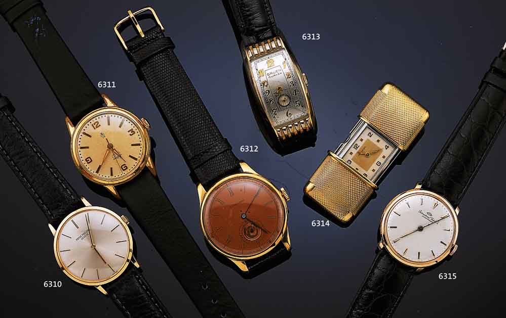 PATEK PHILIPPE HERRENARMBANDUHR, REF.-NR. 3468, SCHWEIZ UM 1971, GG 750/000, BODEN U. GLASR. GEDR., FLACHE AUSF., VERS. BLATT M. AUFGEL. ...
