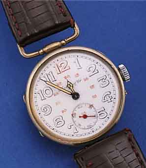 HENRY MOSER HERRENARMBANDUHR, SCHWEIZ UM 1918, NICKEL, SCHARNIERBODEN, BEWEGL. BAND- ANST., BODEN GEDR, ORIG.-EMAILBL. FEIN HAARR.,SIGN., INNEN ...