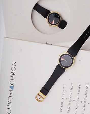 KONVOLUT: 2 CHROMACHRON ARMBANDUHREN EDITION TIAN HARLEM, SCHWEIZ UM 1992, BEIDE MYST. ZEITANZEIGE, LEDERB., HIGH-TECH-QUARTZW., ...
