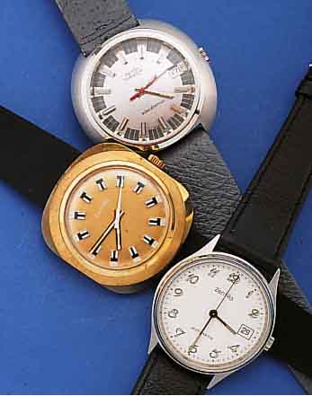 KONVOLUT: 4 ZENTRA HERRENARMBANDUHREN, FüR DEN DTSCH. MARKT, UM 1970, 2X HANDAUFZUG, 1X AUTOMATIK, 1X SAVOY/ELEKTRONIK, ALLE GEH- FäHIG, ...