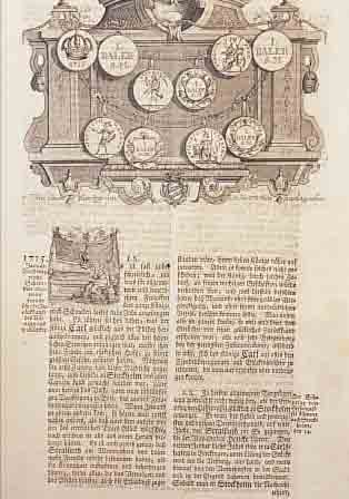 KONVOLUT VON 55 BLATT, KUPFERSTICHEN MIT DARSTELLUNGEN VON ALTEN MüNZEN AUS "DAS LEBEN DES KöNIGS DES ZWöLFTEN V. SCHWEDEN", ...