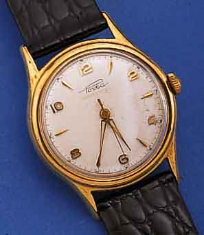 PORTA/PUW HERRENARMBANDUHR CHRONOMETER, REF.-NR. 4753, DEUTSCHLAND UM 1959, METALL, NUTZSP., NACHVERG., EDELST.-BODEN GESCHR., ORIG.-BLATT ...