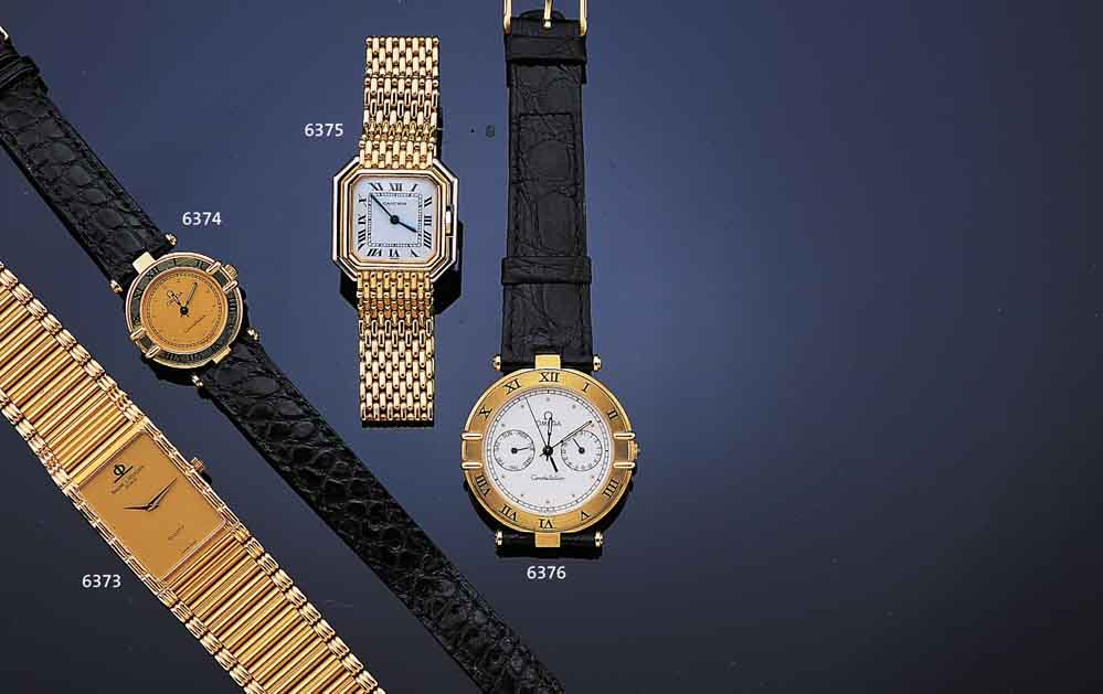 OMEGA DAMENARMBANDUHR CONSTELLATION, SCHWEIZUM 1994, GG 750/000, HIGH-TECH-QUARTZW., SAPHIRFLACHGL., STD.-ZEICHEN IN LüNETTE EINGE-L., BODEN ...