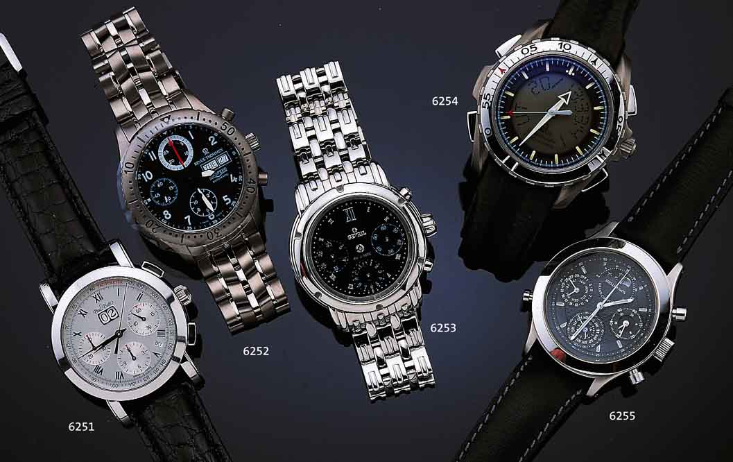 GEVRIL HERRENARMBANDUHR, AUTOMATIK CHRONO- GRAPH, EDELSTAHGEH. INCL. BAND M. FALTSCHL., 30 MIN. U. 12 STD.-STOPPZäHLER, KL. SEK., KRONE U. ...