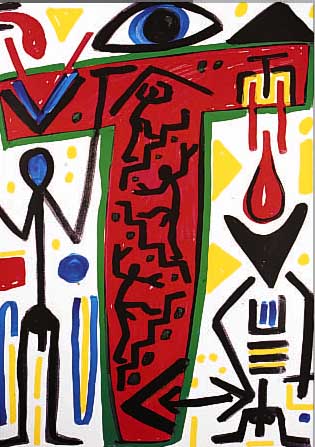 PENCK, A.R., OHNE TITEL, FARBOFFSET, HANDSIGNIERT, CA. 65 X 45 CM, PP