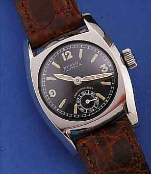 KONVOLUT: 2 HUBER HERRENARMBANDUHREN, DEUTSCHLAND/SCHWEIZ UM 1939, BEIDE EDELST., 1X CARREE-CAMBREE, BODEN U. GLASR. GEDR., 15 ST., ...