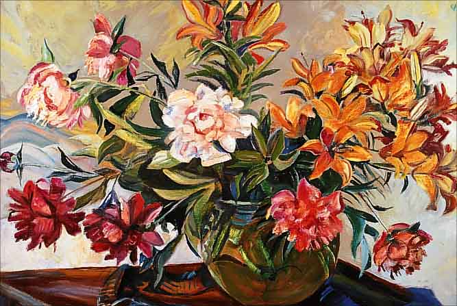 ESPERO, EUGEN, 1913-1991 BERLIN, BLUMENSTILLEBEN, ÖL/LWD., M. 58X68 CM, R.