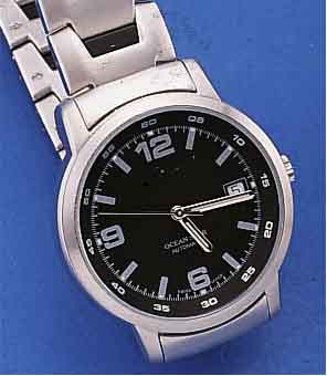 MIDO HERRENARMBANDUHR OCEANSTAR AUTOMATIK, REF.-NR. 8720, SCHWEIZ UM 1994, EDELST., INCL. EDELST.-BAND, MATT., BODEN GESCHR., ...