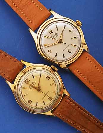 KONVOLUT: 9 KIENZLE HERRENARMBANDUHREN, DEUTSCHLAND UM 1955-1962, VERSCH. DESIGNS, 2X SOGEN. VOLKSAUTOMATIK M. PATENT. SOGEN. KIENZLE ...
