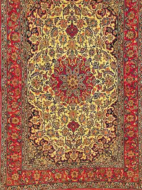 ESFAHAN FEIN,PERSIEN CA 165 X 105 CM. .EHZ 2 KORKWOLLE M.U.AUF SEIDE.CA 10 JAHRE.1MIO KN/QM